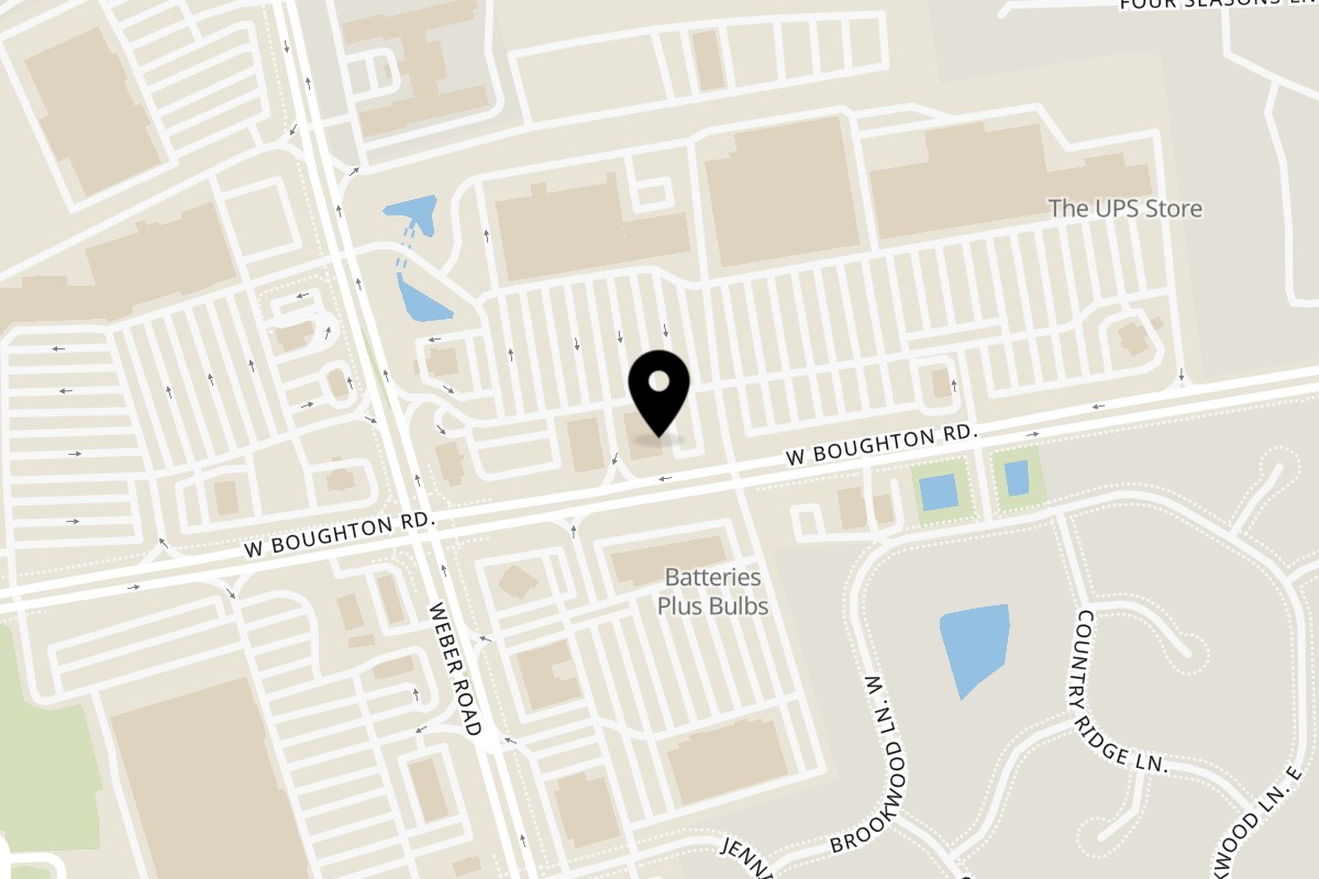 Map showing the location of CHI TEA Bolingbrook on 1242 W Boughton Rd in Bolingbrook