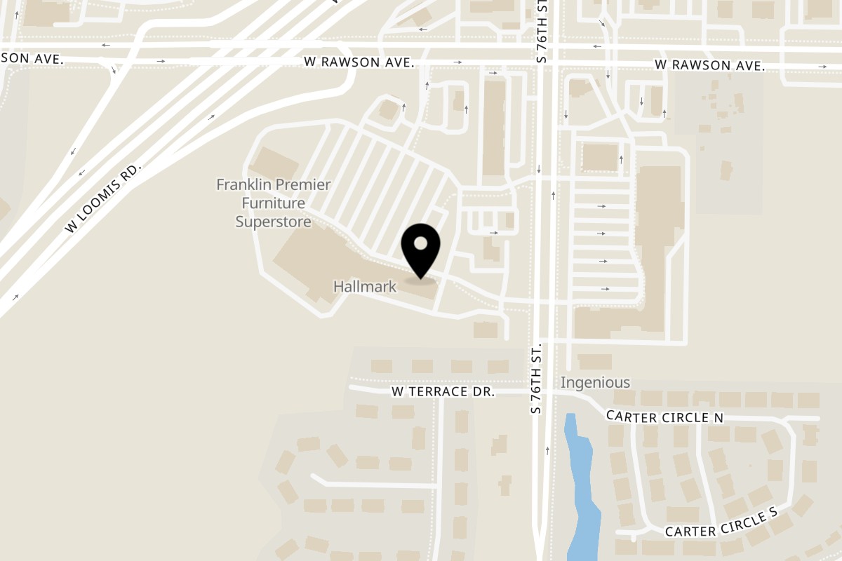 Map showing the location of CHI TEA Franklin on 7251 S 76th St in Franklin